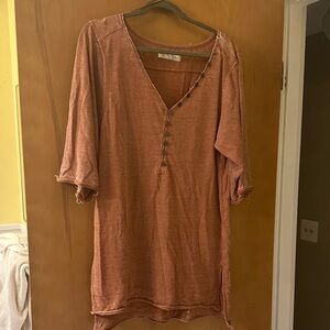 FREE PEOPLE
Morgan Henley Top We The Free Long Sleeve Henley in Cinnabar L overs